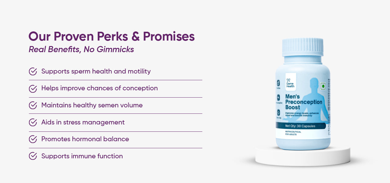 Men's Proception Boost supplement bottle with listed benefits on a white background.