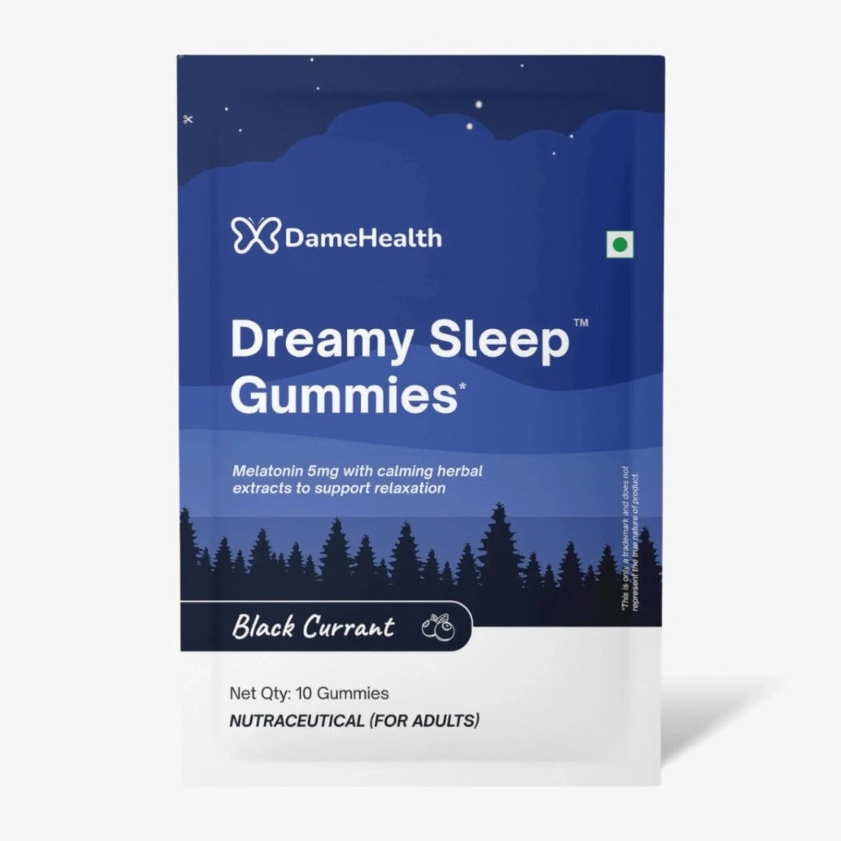 Dame Health Dreamy Sleep Gummies sachet, black currant flavour, 10 gummies