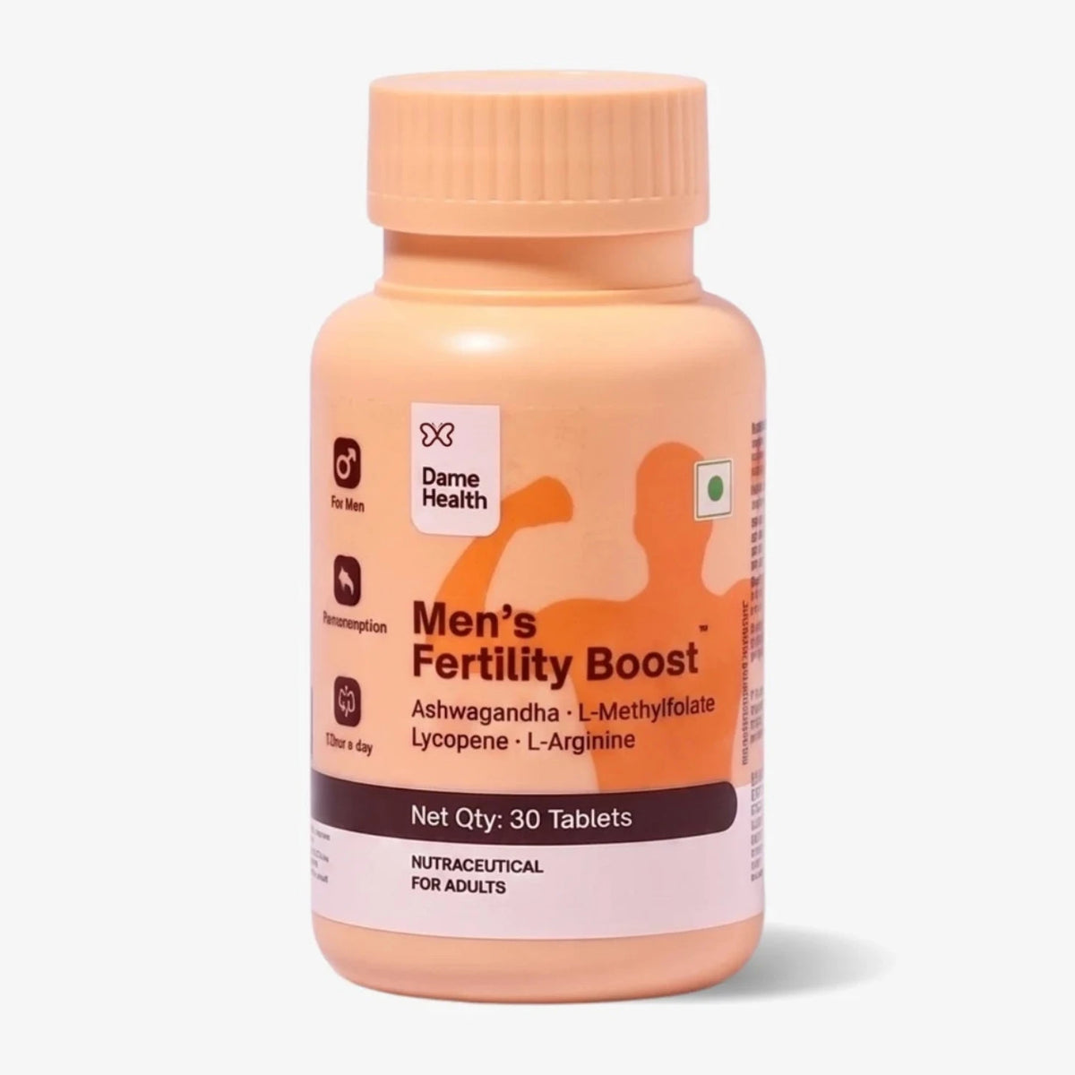 Dame Health Men's Fertility Boost bottle, 30 tablets