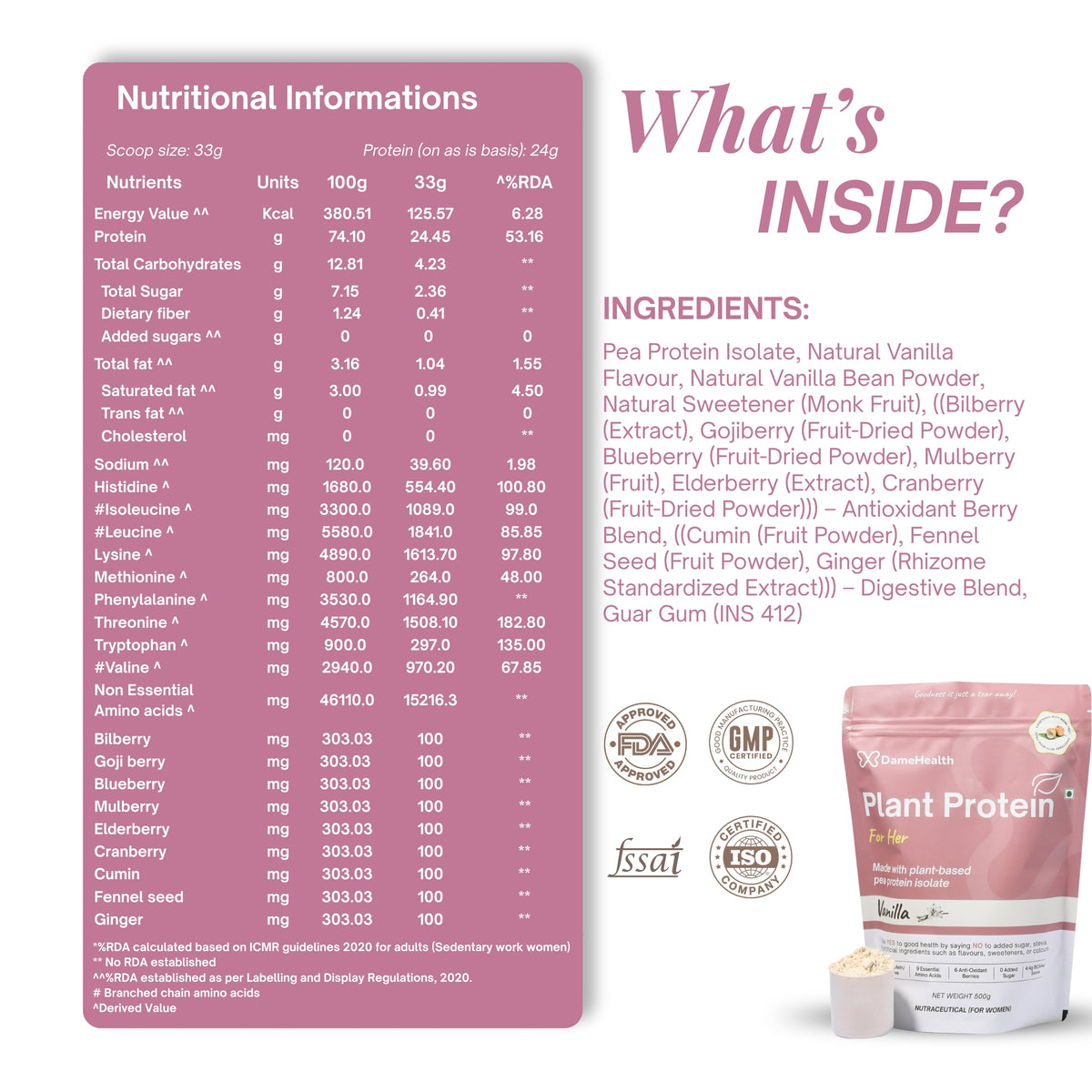 Plant Protein l All Natural Protein for Women