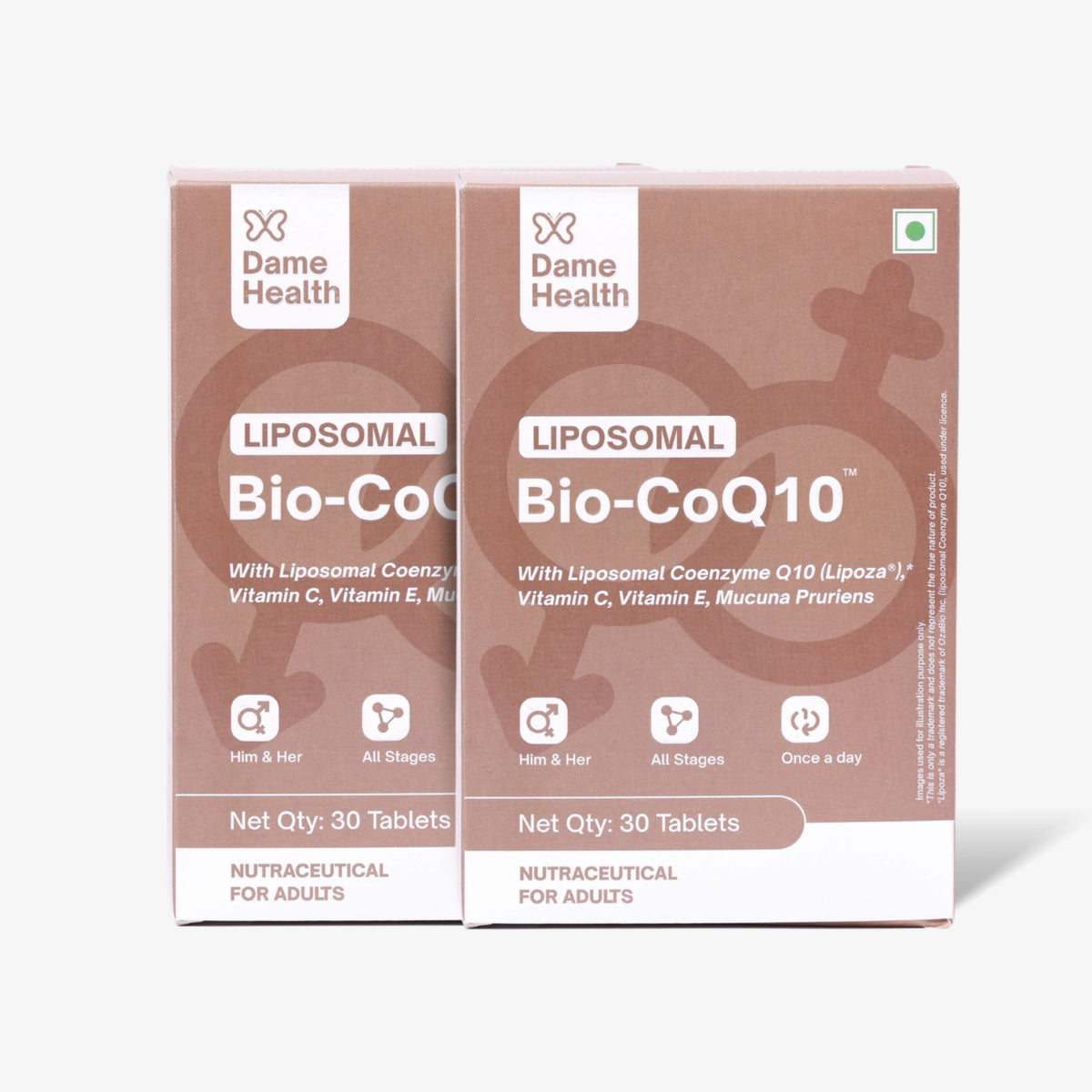 Two packs of Dame Health Liposomal Bio-CoQ10