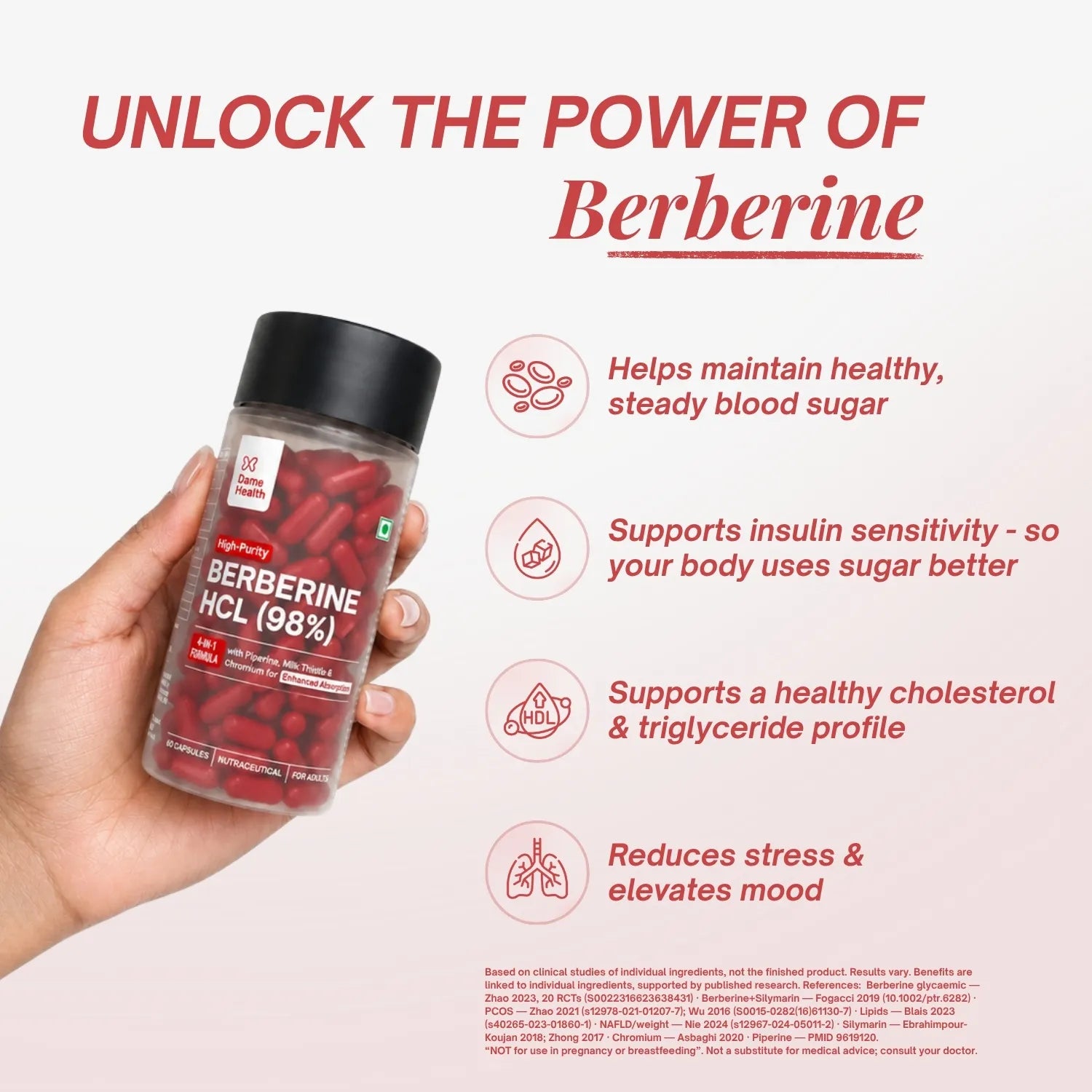 Berberine HCL 98% + Milk Thistle |  Complete Metabolic Support | Gynac-Formulated