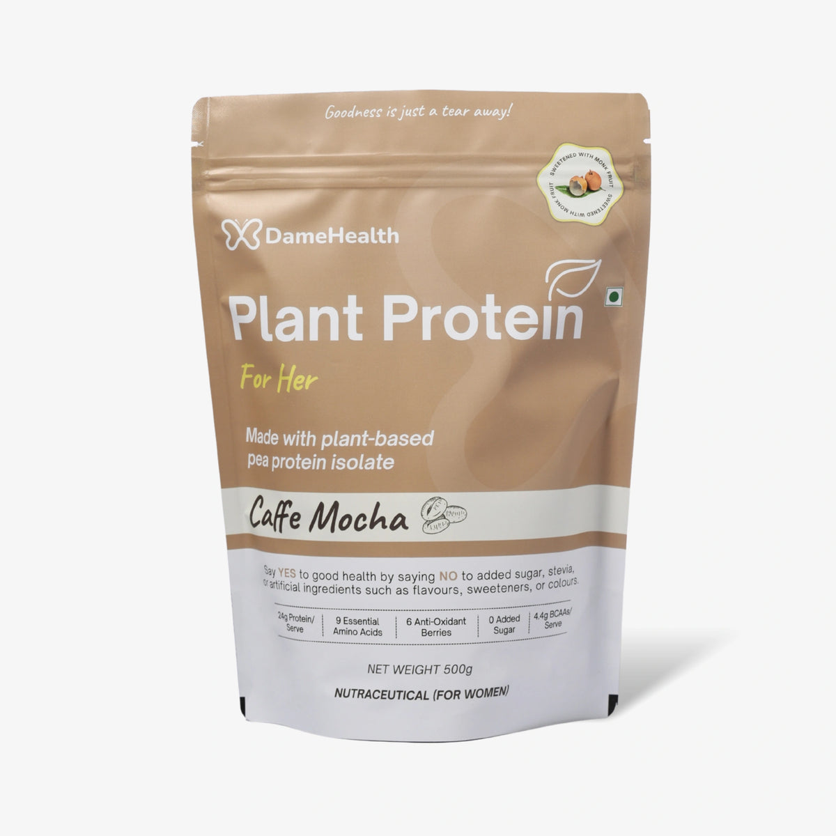 Dame Health Plant Protein for Her, Caffe Mocha flavour pouch