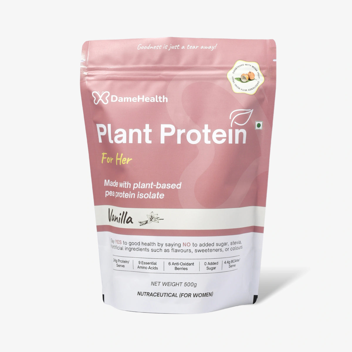 Dame Health Plant Protein for Her, vanilla flavour pouch