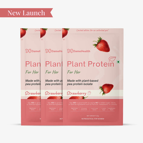 🎁 Plant Protein for Women | Single Serve Sachets - Strawberry / PACK OF 3